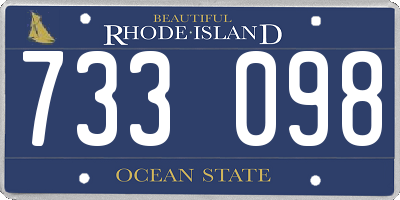 RI license plate 733098