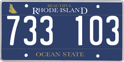 RI license plate 733103