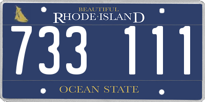 RI license plate 733111