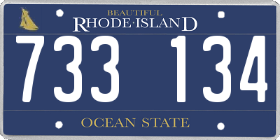RI license plate 733134