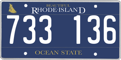 RI license plate 733136