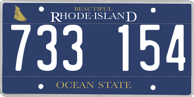 RI license plate 733154