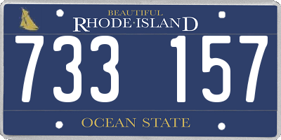 RI license plate 733157