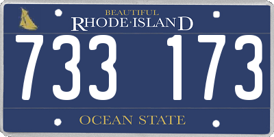 RI license plate 733173