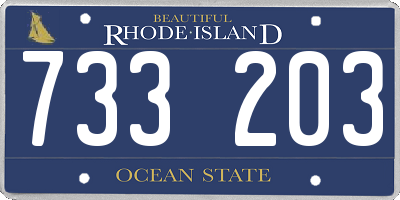 RI license plate 733203