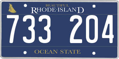 RI license plate 733204