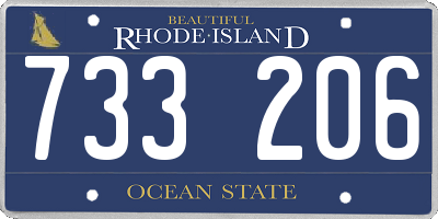 RI license plate 733206