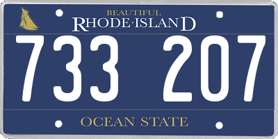 RI license plate 733207