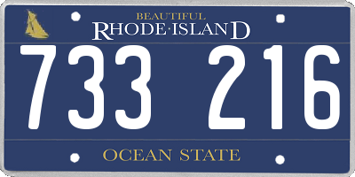 RI license plate 733216