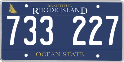 RI license plate 733227