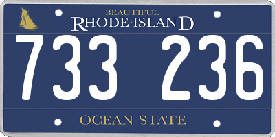 RI license plate 733236