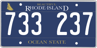 RI license plate 733237