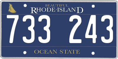 RI license plate 733243