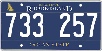 RI license plate 733257