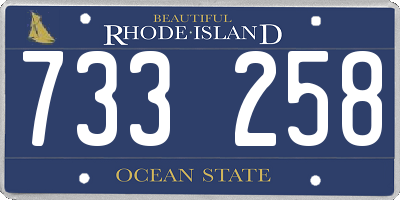 RI license plate 733258