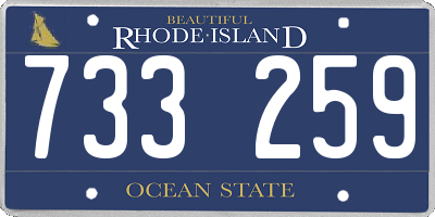 RI license plate 733259