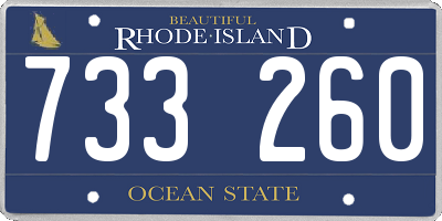RI license plate 733260