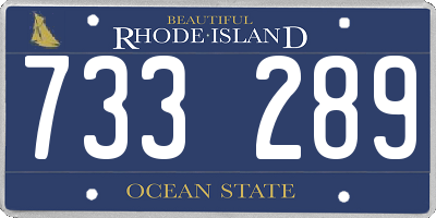 RI license plate 733289