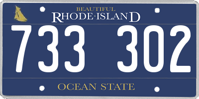 RI license plate 733302