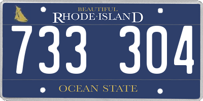 RI license plate 733304