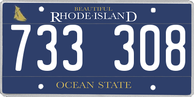 RI license plate 733308