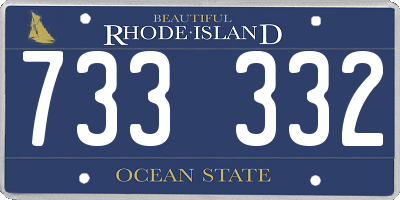 RI license plate 733332