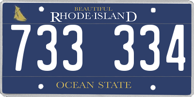 RI license plate 733334