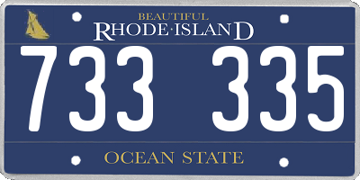 RI license plate 733335