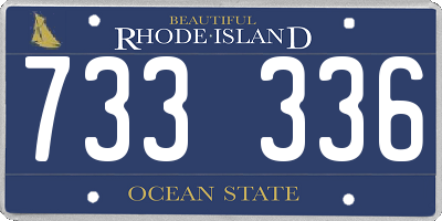 RI license plate 733336