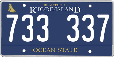 RI license plate 733337