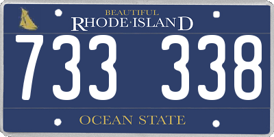 RI license plate 733338