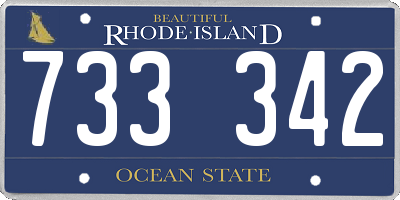 RI license plate 733342