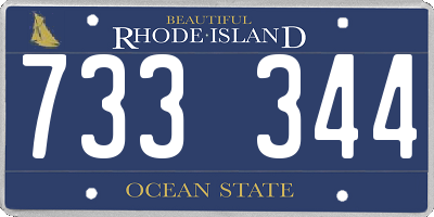 RI license plate 733344