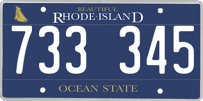 RI license plate 733345