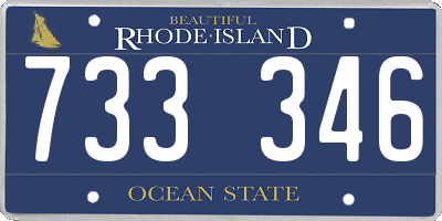 RI license plate 733346
