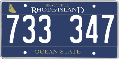 RI license plate 733347
