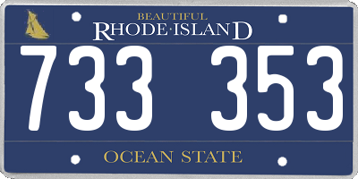 RI license plate 733353