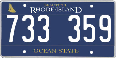 RI license plate 733359