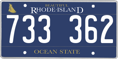 RI license plate 733362