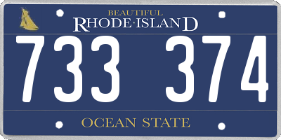 RI license plate 733374