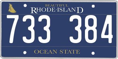 RI license plate 733384