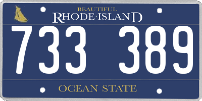 RI license plate 733389