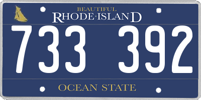 RI license plate 733392