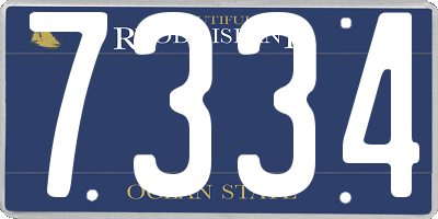 RI license plate 7334