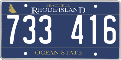 RI license plate 733416