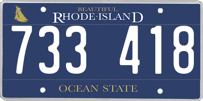 RI license plate 733418