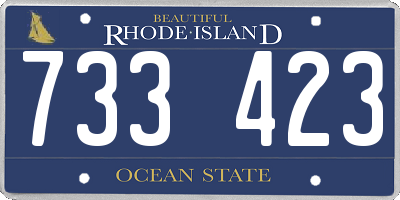 RI license plate 733423