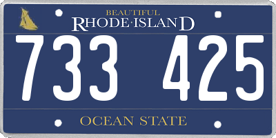 RI license plate 733425