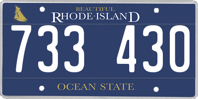 RI license plate 733430