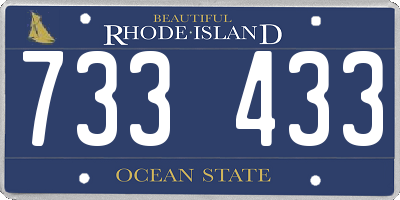 RI license plate 733433